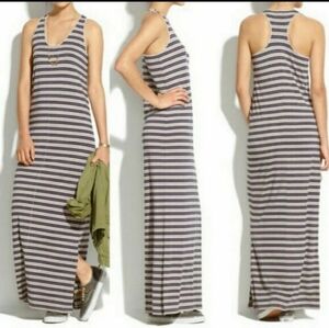 Madewell Stripped Sleeveless Racerback Maxi Dress